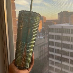 NEW Starbucks Tumbler “Rainforest Grid” Aqua Green Venti 24oz Cup NWT
